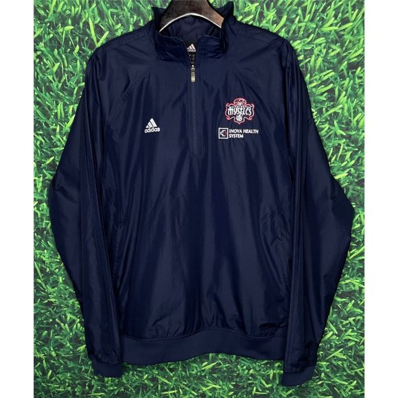 Washington Mystics WNBA Adidas 1/4 Zip Medium Blue Jacket Inova Health System - Picture 2 of 6